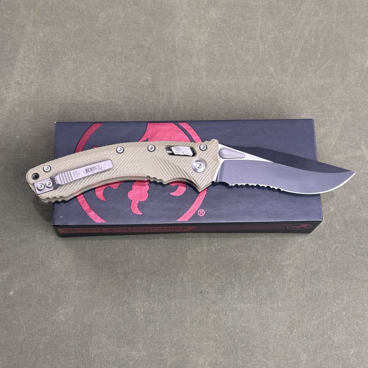 Microtech Amphibian RAM-LOK S/E Fluted OD Green Partial Serrated Microtech Amphibian RAM-LOK S/E Fluted OD Green Partial Serrated